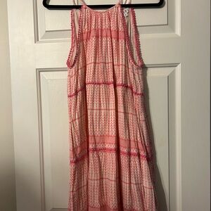 Chic Pink and Cream Sleeveless Dress